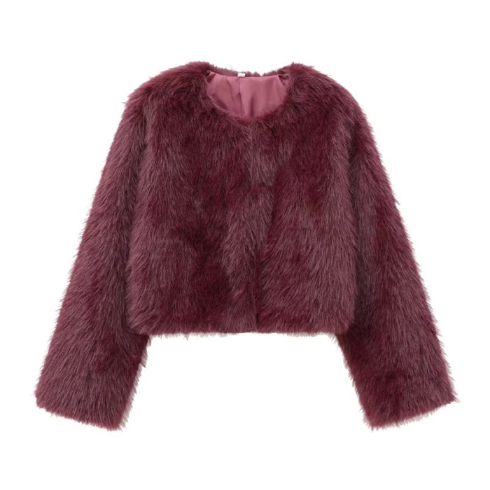 zach ailsa women's winter new collection solid color premium texture solid color round neck long sleeve fury coat fury jacket Zach Ailsa Women's Winter New Collection Solid Color Premium Texture Solid Color Round Neck Long Sleeve Fury Coat Fury Jacket 4