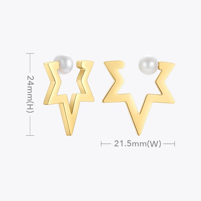 ENFASHION Pearl Star Ear Cuff Gold Color Earrings For Women Stainless Steel Fake Piercing Earings 2021 Fashion Jewelry E211329 6