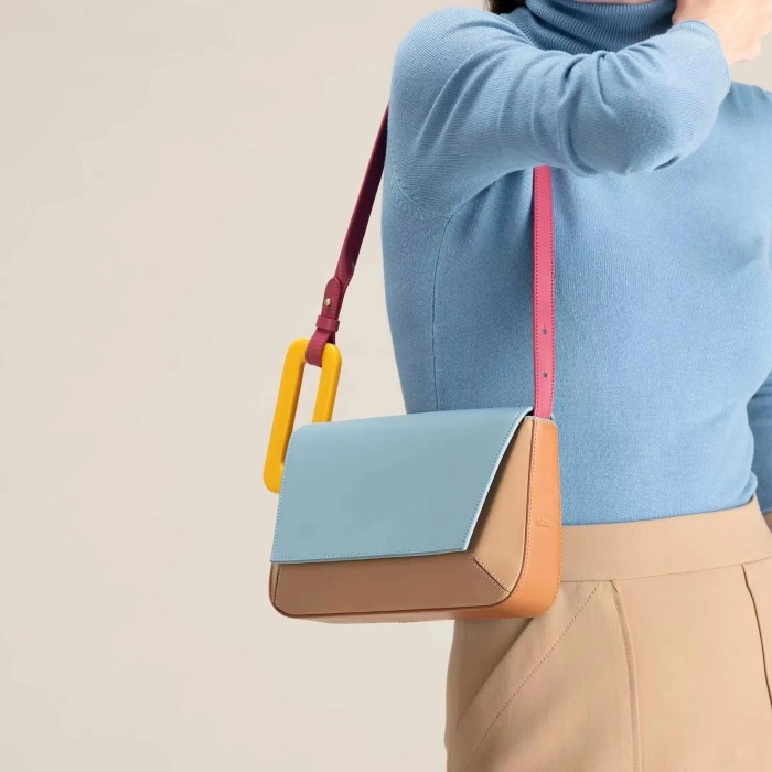 Fashion Panelled Women Shoulder Bags Designer Patchwork Underarm Bag Luxury Pu Leather Handbags Quality Small Flap Famale Purses 3