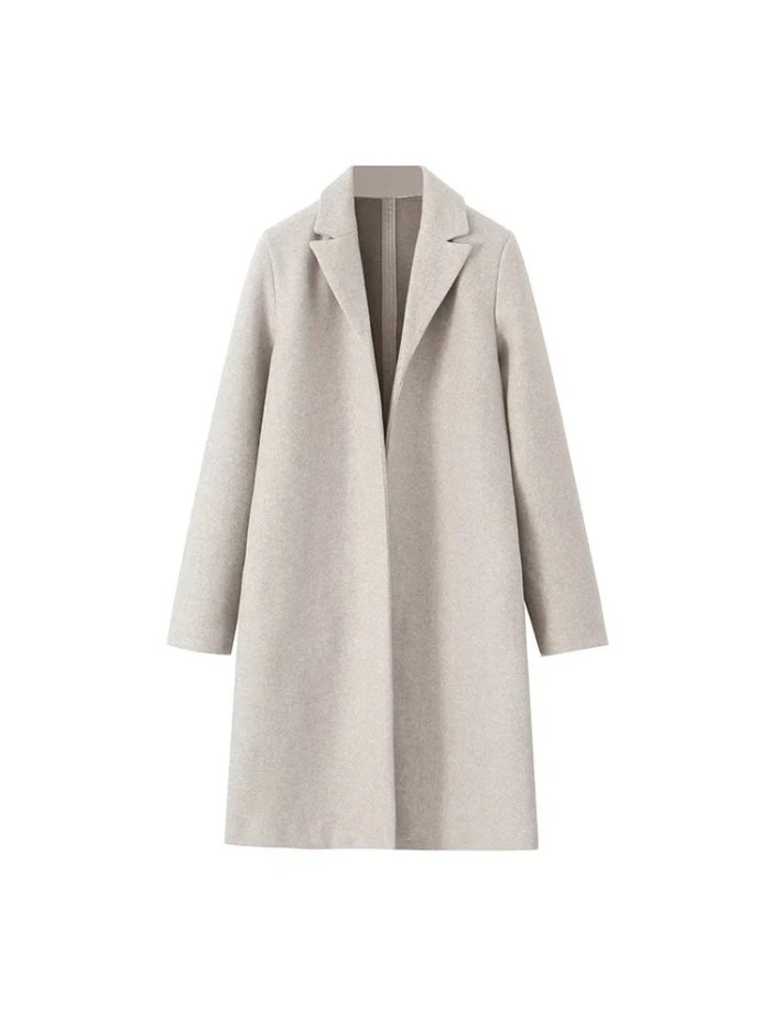 women's fashion open stitch long trench coat – vintage v neck, full sleeves Women's Fashion Open Stitch Long Trench Coat – Vintage V-Neck, Full Sleeves