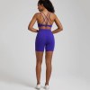 high waist shorts cross fitness bra 2pc short legging yoga set High Waist Shorts Cross Fitness Bra 2pc Short Legging Yoga Set 2