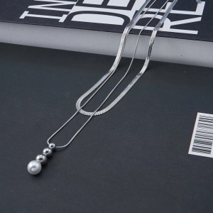ENFASHION Para Mujer Snake Chain Pendant Pearl Necklace For Women Jewelry Necklaces 18K Plated Fashion Simple Party Gift P233395 3