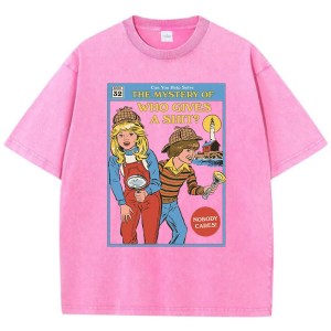 The Mystery Print Women's Cotton Washed T-Shirt – Soft, Breathable & Cool round Neck Tee for Casual Street Fashion 1
