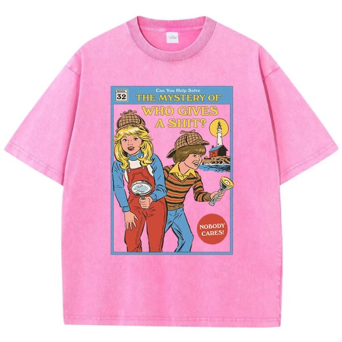 The Mystery Print Women's Cotton Washed T-Shirt – Soft, Breathable & Cool round Neck Tee for Casual Street Fashion 1