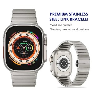 titanium band for apple watch ultra 2 & series 9/8/7/6/5/4/se stainless steel loop bracelet Titanium Band for Apple Watch Ultra 2 & Series 9/8/7/6/5/4/SE - Stainless Steel Loop Bracelet 2