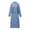 Women's Long Denim Coat – Street Style, Double-Breasted, Belted Loose Trench Outerwear 1