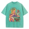 voodoo print distressed washed t shirt – breathable summer tee for casual street fashion Voodoo Print Distressed Washed T-Shirt – Breathable Summer Tee for Casual Street Fashion 6