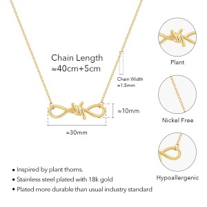 enfashion collar plant thorns pendant necklace for women's stainless steel 18k plated gold fashion simple dating jewelry p243471 ENFASHION Collar Plant Thorns Pendant Necklace For Women's Stainless steel 18K Plated Gold Fashion Simple Dating Jewelry P243471 2