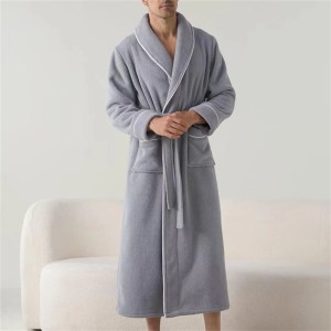Men's Plush Long Bathrobe – Soft Long Sleeve Spa Robe with Belt, Warm Winter Robe for Bath & Shower Comfort 5