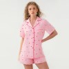 women's pink heart loungewear shortsleeve sleepwear set Women's Pink Heart Loungewear Shortsleeve Sleepwear Set