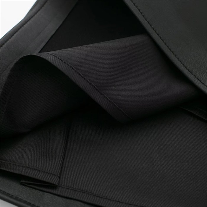 women's black leather look mini skirt – street style, high waist, slim a line with side zipper Women's Black Leather-Look Mini Skirt – Street Style, High Waist, Slim A-Line with Side Zipper 3