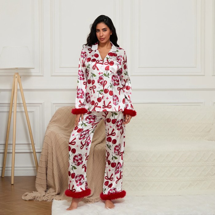 sweet dreams feather matching pajamas – cherry bow satin set for mommy & me, adorable lapel tops & pants for snuggly sleepovers! Sweet Dreams Feather Matching Pajamas – Cherry Bow Satin Set for Mommy & Me, Adorable Lapel Tops & Pants for Snuggly Sleepovers!