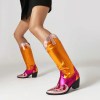 Fashion Pointed Toe Western Cowgirl Boots with High Thick Heels 2
