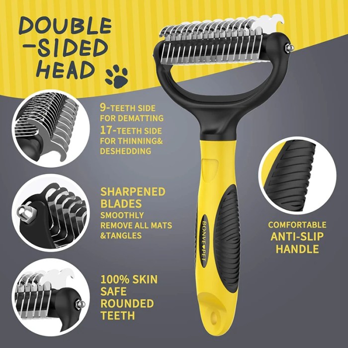 Double Sides Widened Pet Hair Remover Combs for Dogs, Hair Knot Tool, Grooming and Care Accessories 4