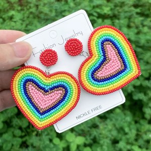 rainbow beaded umbrella & ice cream love statement earrings – boho jewelry for women & girls Rainbow Beaded Umbrella & Ice Cream Love Statement Earrings – Boho Jewelry for Women & Girls 5
