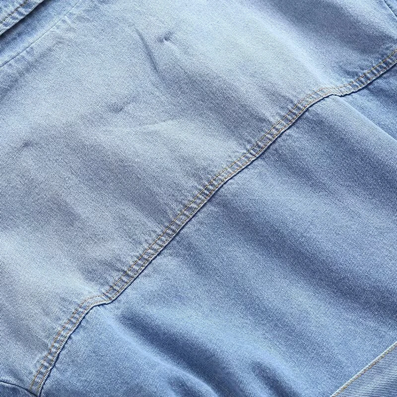 Women's Long Denim Coat – Street Style, Double-Breasted, Belted Loose Trench Outerwear 3