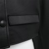 women's black leather look blazer – street style, o neck, double breasted leather jacket coat top Women's Black Leather-Look Blazer – Street Style, O-Neck, Double Breasted Leather Jacket Coat Top 4