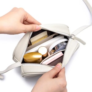 Genuine Leather Phone Shoulder Bag Cowhide Handbag Crossbody Clutch Lipstick Pouch Large-Capacity Simple Oval Bag For Women. 3