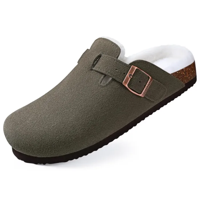 suede clogs – unisex mules with cork footbed, arch support, non slip outdoor beach slippers & home shoes Suede Clogs – Unisex Mules with Cork Footbed, Arch Support, Non-Slip Outdoor Beach Slippers & Home Shoes