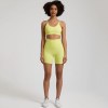 high waist shorts cross fitness bra 2pc short legging yoga set High Waist Shorts Cross Fitness Bra 2pc Short Legging Yoga Set 4