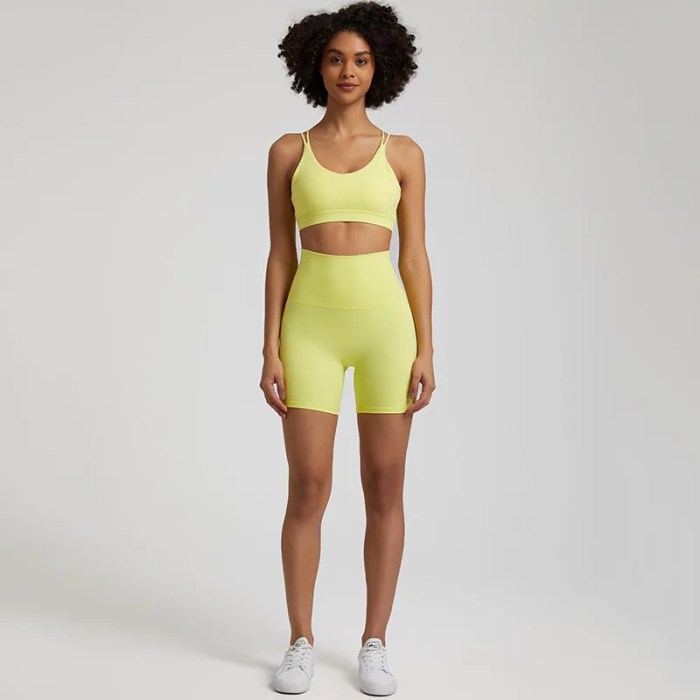 high waist shorts cross fitness bra 2pc short legging yoga set High Waist Shorts Cross Fitness Bra 2pc Short Legging Yoga Set 4