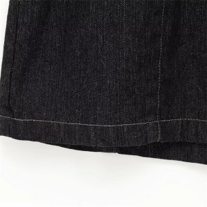 black women's sleeveless denim dress – mini dress Black Women's Sleeveless Denim Dress – Mini Dress 4