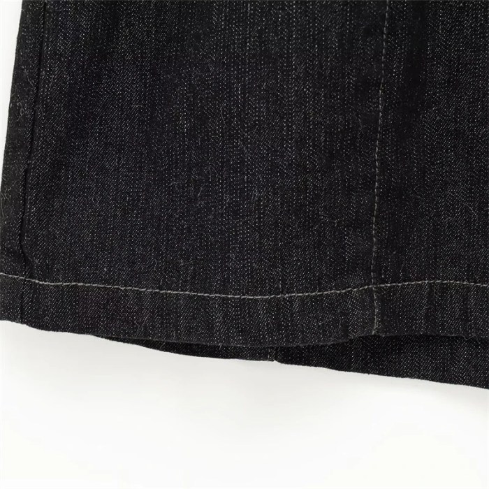 Black Women's Sleeveless Denim Dress – Mini Dress 4