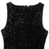 Zach Women's Sequined Feather Embellished Sleeveless Mini Dress 3