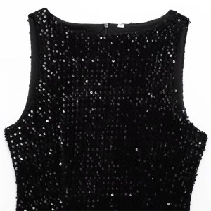 zach women's sequined feather embellished sleeveless mini dress Zach Women's Sequined Feather Embellished Sleeveless Mini Dress 3