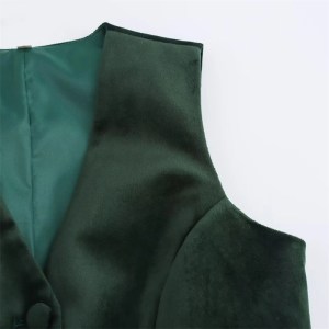 Women's Velvet Waistcoat – Retro V-Neck, Single-Breasted Slim Fit, Sleeveless Crop Top Thin Vest 5