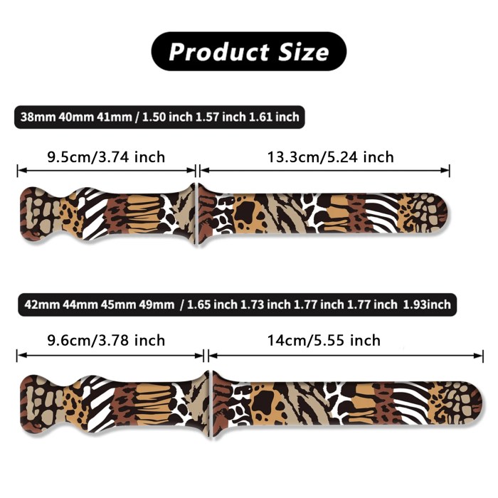 Leopard Print Silicone Strap for Apple Watch – (41–49mm) Series 7–10, iWatch Band 4