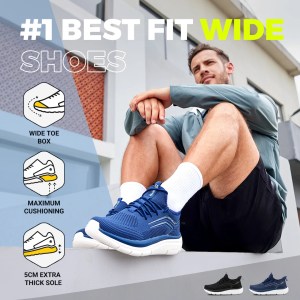 fitville men's thick sole running shoes – shock absorbing, lightweight sneakers FitVille Men's Thick Sole Running Shoes – Shock Absorbing, Lightweight Sneakers 4