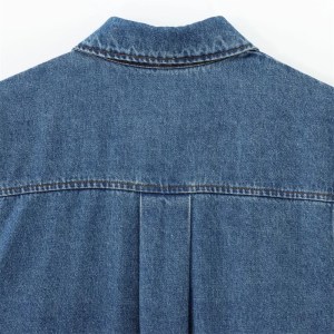 zach women's casual denim shirt – long sleeve lapel top with half zipper, loose & versatile for autumn Zach Women's Casual Denim Shirt – Long Sleeve Lapel Top with Half-Zipper, Loose & Versatile for Autumn 5