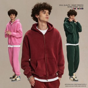 Batik fleece zippered hoodie 2