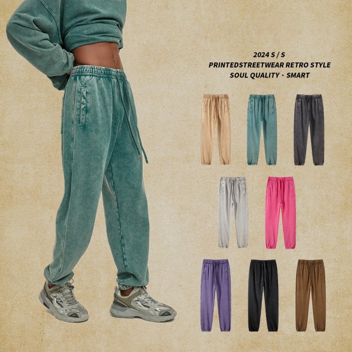 Men's Wash Drawstring worn sweatpants 1