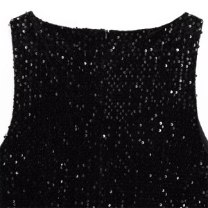zach women's sequined feather embellished sleeveless mini dress Zach Women's Sequined Feather Embellished Sleeveless Mini Dress 5