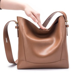 Genuine Leather Bucket Shoulder Bag Women Cowhide Luxury Crossbody Designer Tote Handbag Lipstick Phone Large-capacity 4