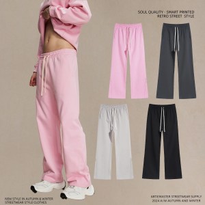 unisex drawstring bell bottom sweatpants Unisex Drawstring Bell-bottom sweatpants 1