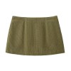 women's olive green corduroy mini skirt – retro style, low waist, slim a line with side zipper and hip wrap detail Women's Olive Green Corduroy Mini Skirt – Retro Style, Low Waist, Slim A-Line with Side Zipper and Hip Wrap Detail 1