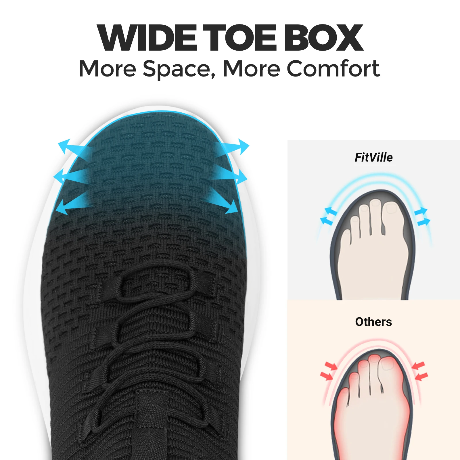 fitville women's slip on walking shoes – lightweight, wide width sneakers for comfortable walking FitVille Women's Slip-On Walking Shoes – Lightweight, Wide Width Sneakers for Comfortable Walking 3