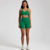 high waist shorts cross fitness bra 2pc short legging yoga set High Waist Shorts Cross Fitness Bra 2pc Short Legging Yoga Set 5