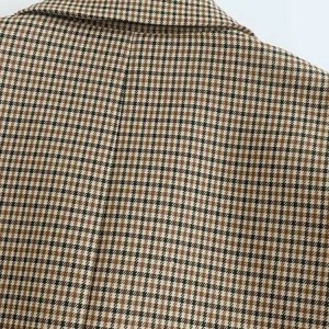 asds women fashion double breasted plaid blazer coat vintage long sleeve flap pockets female outerwear chic vestes femme ASDS Women Fashion Double Breasted Plaid Blazer Coat Vintage Long Sleeve Flap Pockets Female Outerwear Chic Vestes Femme 4