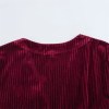 deep red women's velvet mini dress – retro v neck, long sleeve, slim fit with front knot detail Deep Red Women's Velvet Mini Dress – Retro V-Neck, Long Sleeve, Slim Fit with Front Knot Detail 5