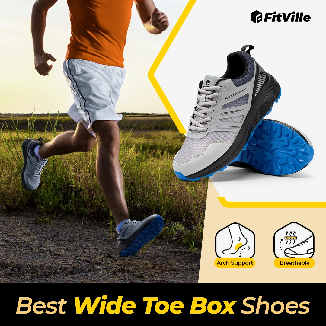FitVille Trail Running Shoes Men's Sneakers Extra Wide 5