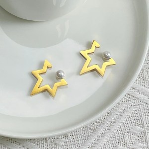 enfashion pearl star ear cuff gold color earrings for women stainless steel fake piercing earings 2021 fashion jewelry e211329 ENFASHION Pearl Star Ear Cuff Gold Color Earrings For Women Stainless Steel Fake Piercing Earings 2021 Fashion Jewelry E211329 3