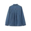 Zach Women's Casual Denim Shirt – Long Sleeve Lapel Top with Half-Zipper, Loose & Versatile for Autumn 2