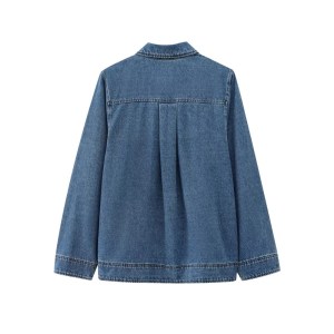 zach women's casual denim shirt – long sleeve lapel top with half zipper, loose & versatile for autumn Zach Women's Casual Denim Shirt – Long Sleeve Lapel Top with Half-Zipper, Loose & Versatile for Autumn 2
