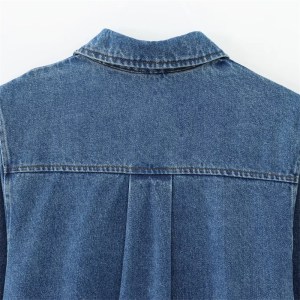 zach women's casual lapel denim dress – autumn long sleeve with half zipper placket Zach Women's Casual Lapel Denim Dress – Autumn Long Sleeve with Half-Zipper Placket 5