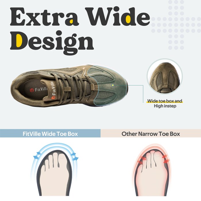 fitville men's walking shoes – extra wide, lightweight sneakers with arch support FitVille Men's Walking Shoes – Extra Wide, Lightweight Sneakers with Arch Support 4