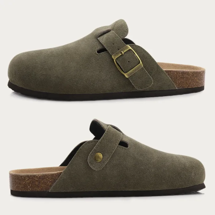 comwarm fashion women's suede mules slippers men clogs cork insole sandals with arch support outdoor beach slides home shoes Comwarm Fashion Women\'s Suede Mules Slippers Men Clogs Cork Insole Sandals With Arch Support Outdoor Beach Slides Home Shoes 3